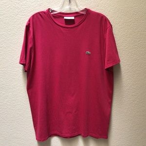 Lacoste Pima Cotton Jersey T Shirt Pink Raspberry